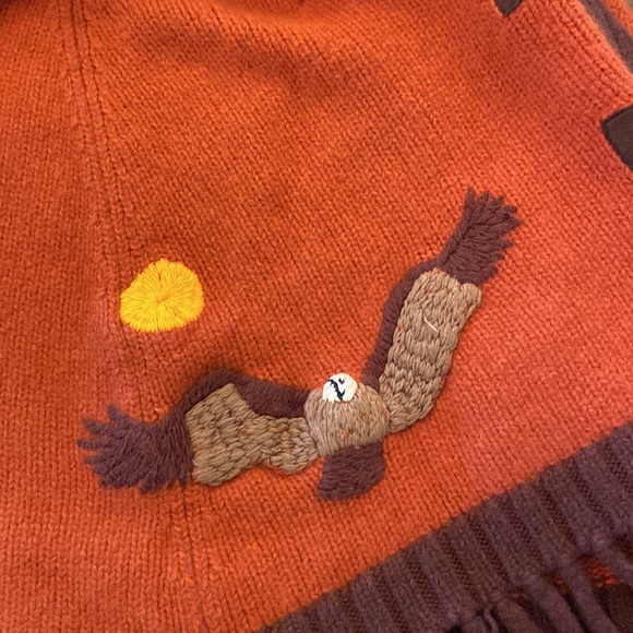 eco-ganik - vintage knitted woman’s poncho - organic cotton - size small - Picture 4 of 5